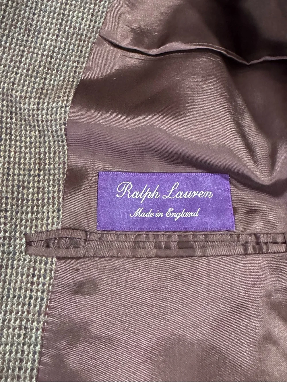 Ralph‎ Lauren Purple Label Men Brown Wool Cashmere Blend Blazer Suit Jacket 44R